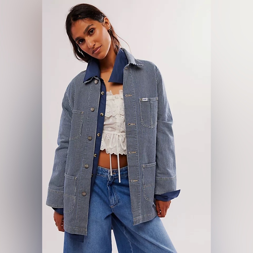 NWT FREE PEOPLE Lee railroad CANVAS BARN CHORE JACKET COAT medium
